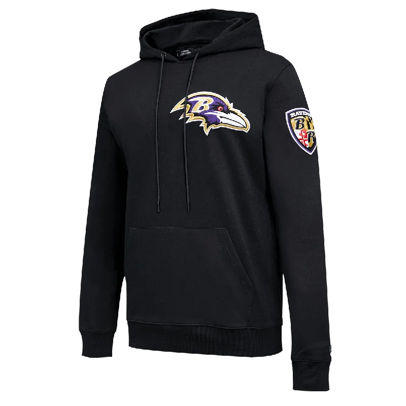 NFL BALTIMORE RAVENS CLASSIC CHENILLE MEN'S PO HOODIE (BLACK)