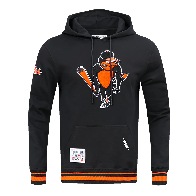 MLB BALTIMORE ORIOLES RETRO CLASSIC MEN'S PO HOODIE (BLACK/ORANGE)