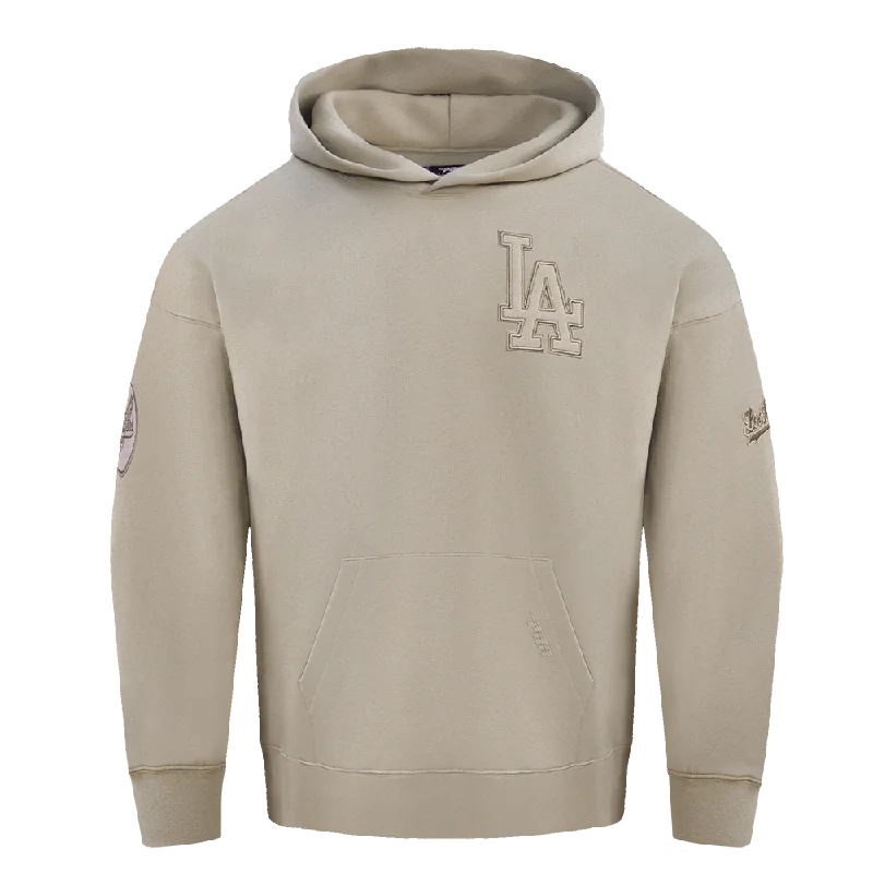 MLB LOS ANGELES DODGERS NEUTRAL DROP SHOULDER MEN'S PO HOODIE (TAUPE)