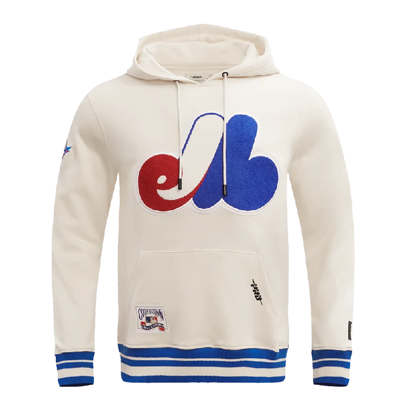 MLB MONTREAL EXPOS RETRO CLASSIC MEN'S PO HOODIE (EGGSHELL/ ROYAL BLUE)