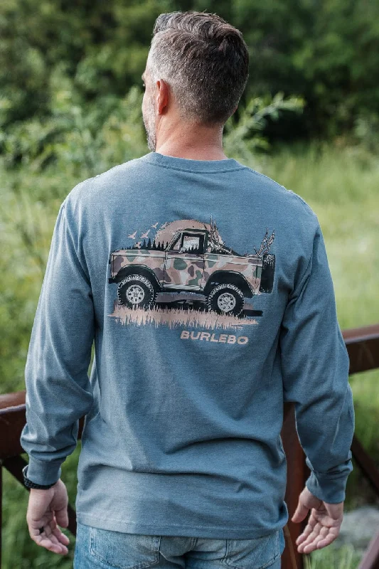 Loaded Down Bronco - LS - Heather Blue Jean