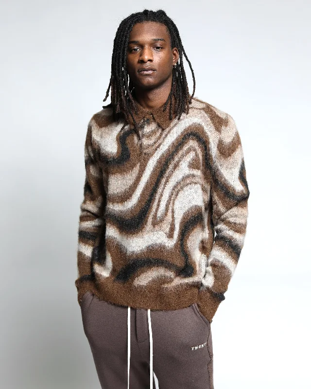 Spectrum Swirl Mohair Sweater L/S Polo Shirt (FINAL SALE)