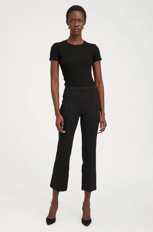 Black Casanova Ankle Flare Pintuck Pants