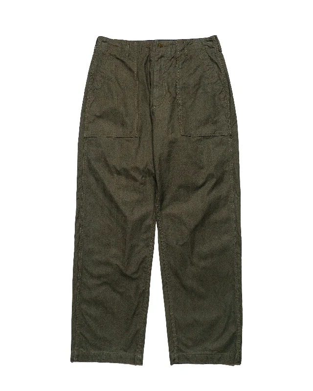 Engineered Garments Fatigue Pant Olive Cotton Brushed Herringbone