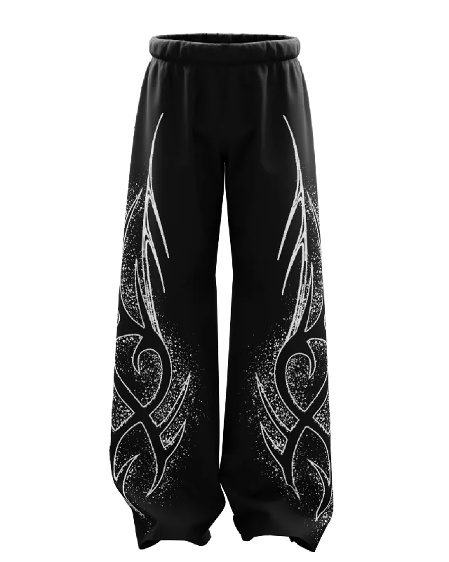 Nova Black Unisex Straight Fit Baggy Pants