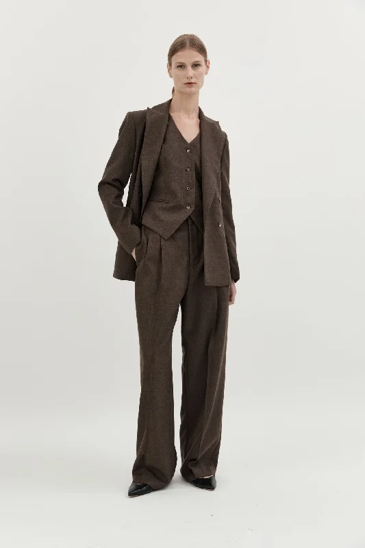 PLOY WOOL TROUSER - CHOCOLATE