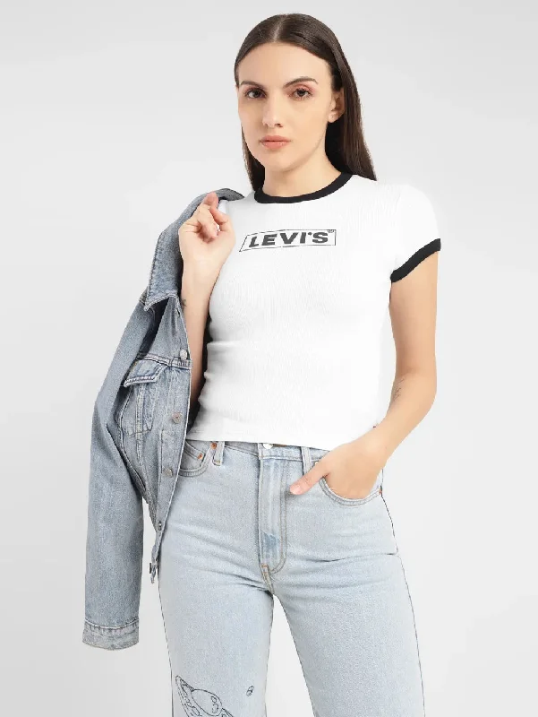 Women's Brand Logo Slim Fit T-shirt