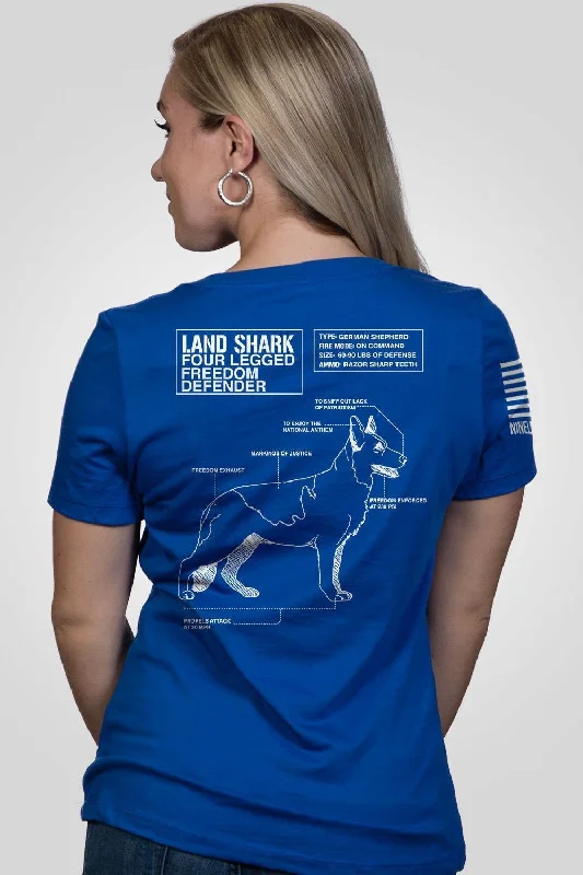 Land Shark - Women's Relaxed Fit V-Neck Shirt