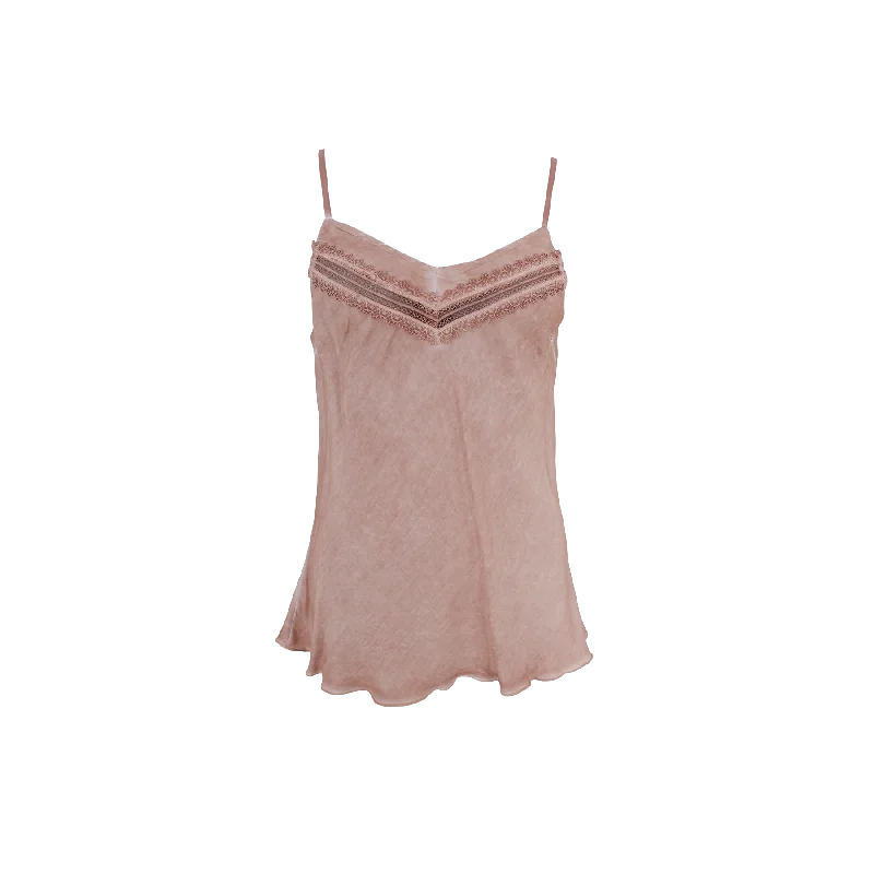 Black Colour Lou Satin Top - Rose