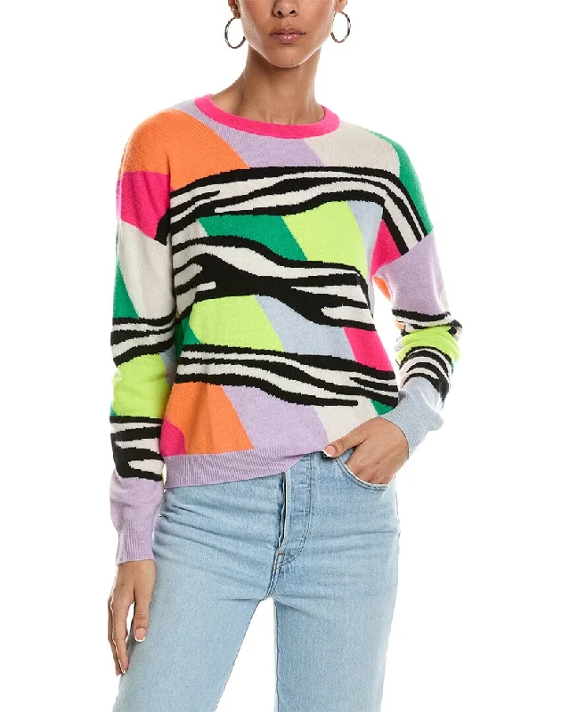 Brodie Cashmere Animal Rainbow Cashmere Sweater