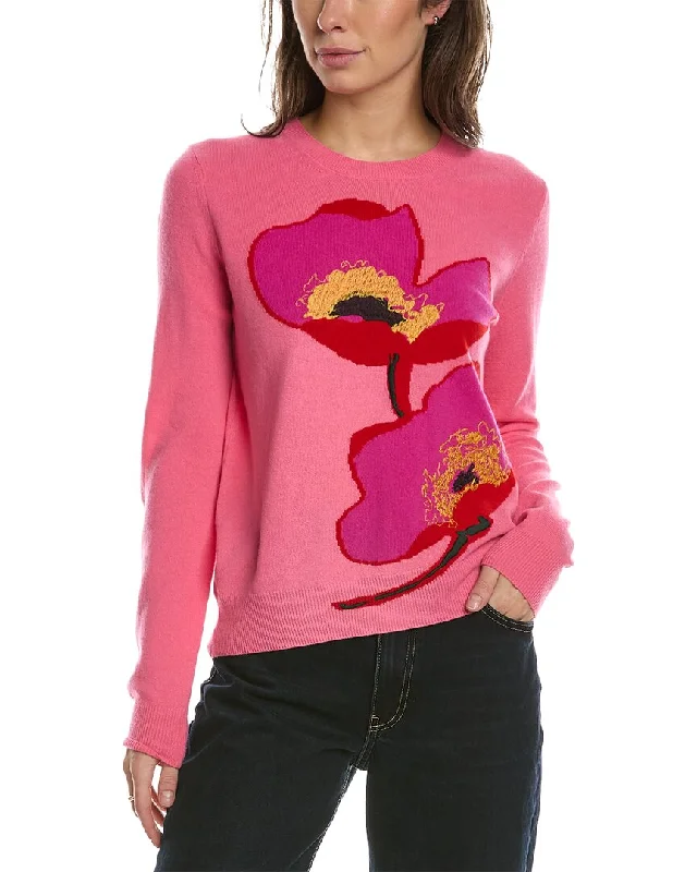 Carolina Herrera Poppy Intarsia Cashmere-Blend Sweater