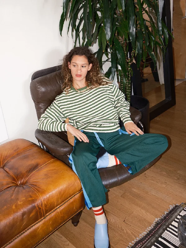 "I Can't Believe it's Not Vintage" Crewneck - Green Stripe