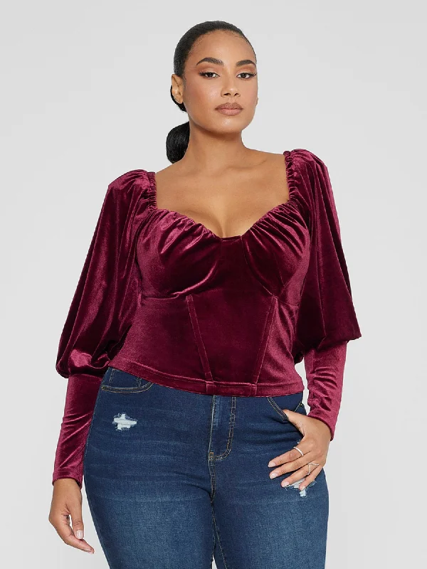 Luze Velvet Corset Style Top