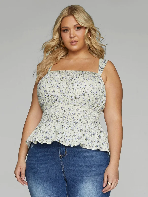 Tierra Floral Print Peplum Top