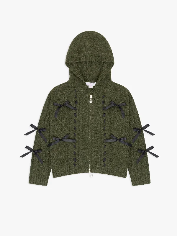 Shelby Bow Zip Up - Olive