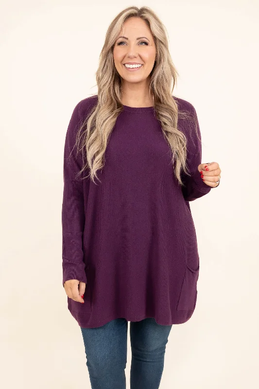 The Thrill Of The Day Sweater, Plum