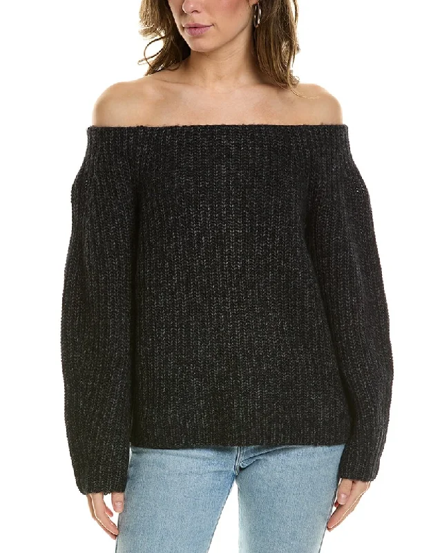 Vince Marled Off-The-Shoulder Alpaca & Wool-Blend Sweater