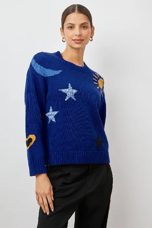 ZOEY SWEATER - COBALT GOLD GALAXY