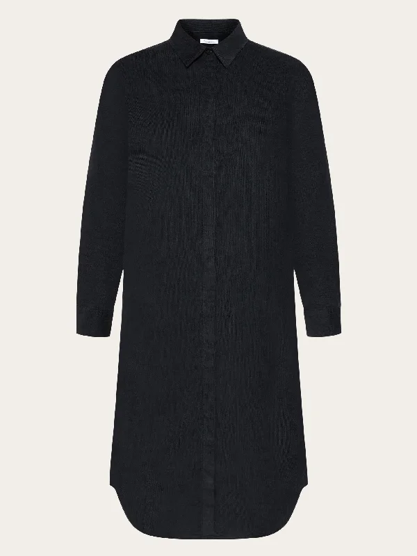 Corduroy shirt dress - Black Jet