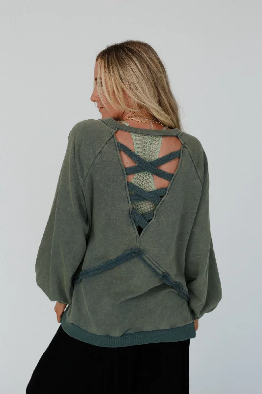 Crossed Paths Sweatshirt - Olive