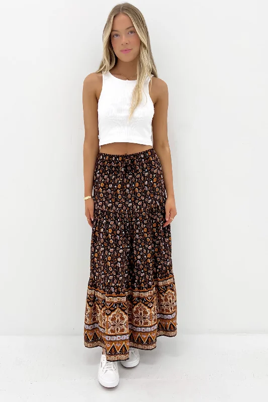 Luna Floral Maxi Skirt Print