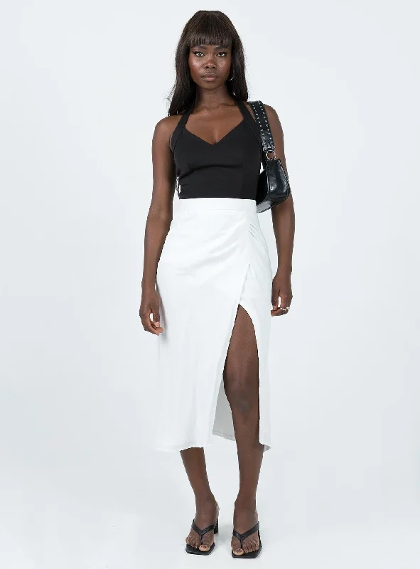 Mabel Midi Skirt White White