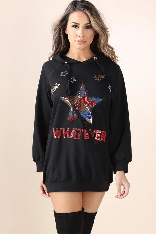 Sequin patched sweatshirt