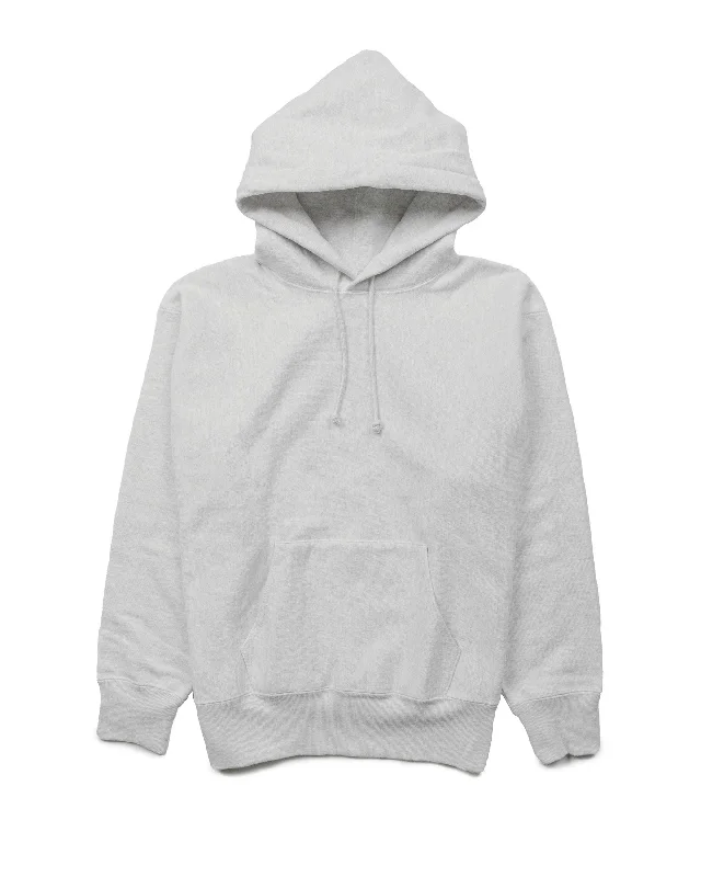 The Real McCoy's MC20113 Heavyweight Hooded Sweatshirt Silver Grey